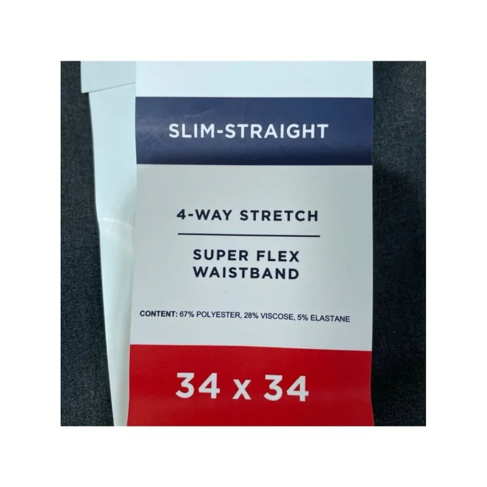 NWT Haggar Men's Pants 34x34 Dark Gray Flex Slim-Straight Dress Pants